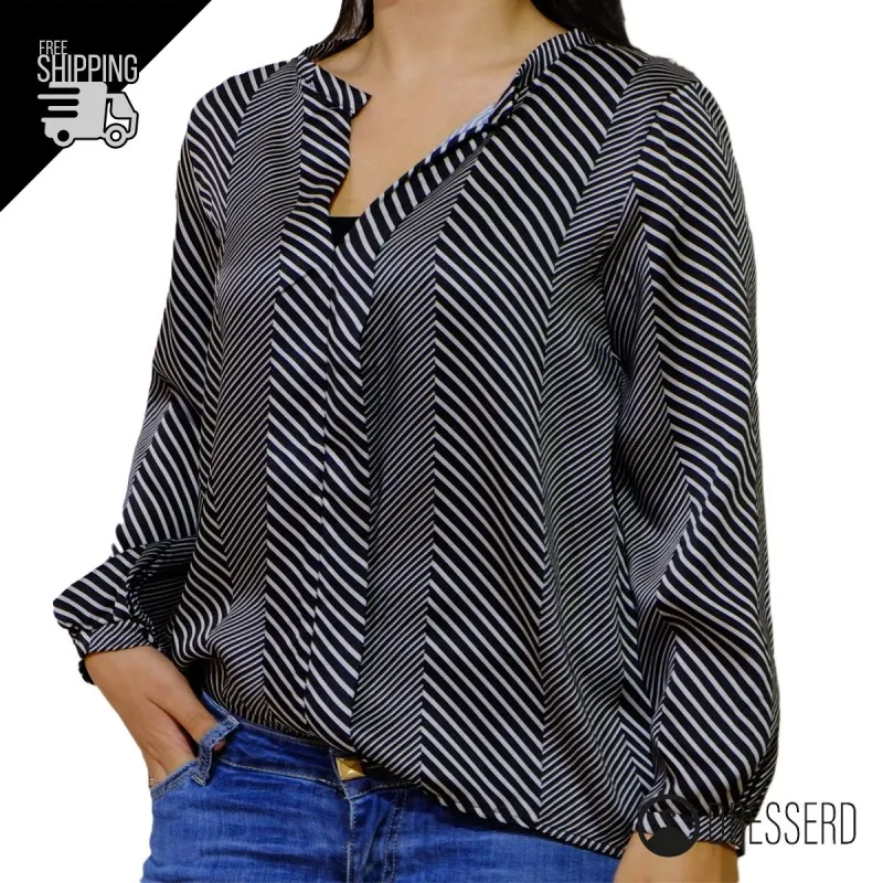 BLUSA MANICA LUNGA RIGATA
