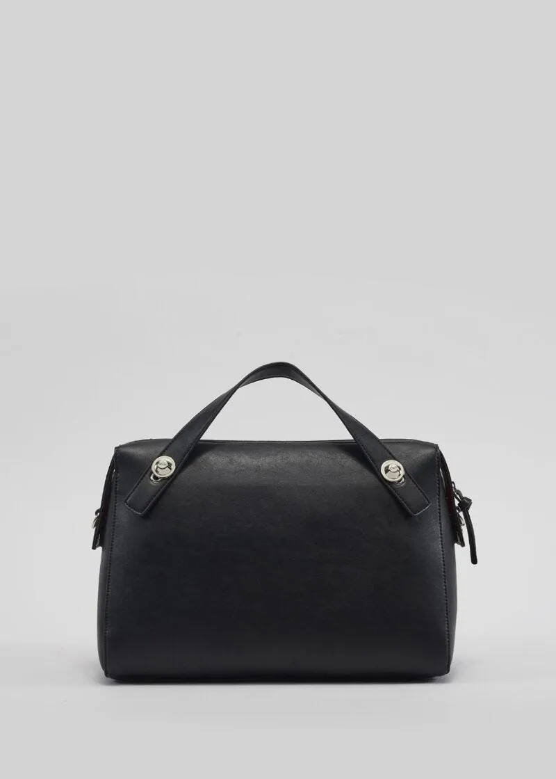 Borsa a mano con borchie e patch