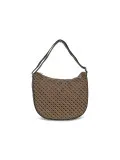 Borsa a tracolla Gherardini SOFTY HOBO TOFFEE in tessuto e pelle testa di moro