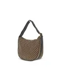 Borsa a tracolla Gherardini SOFTY HOBO TOFFEE in tessuto e pelle testa di moro