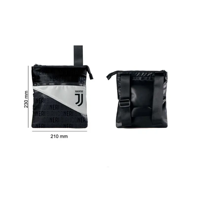 BORSELLO CON TRACOLLA FC JUVENTUS 23X20CM 2 ZIP +1 TASCHA INTERNA CON ZIP 100%PU PRODOTTO UFFICIALE DA IMMA ITALY