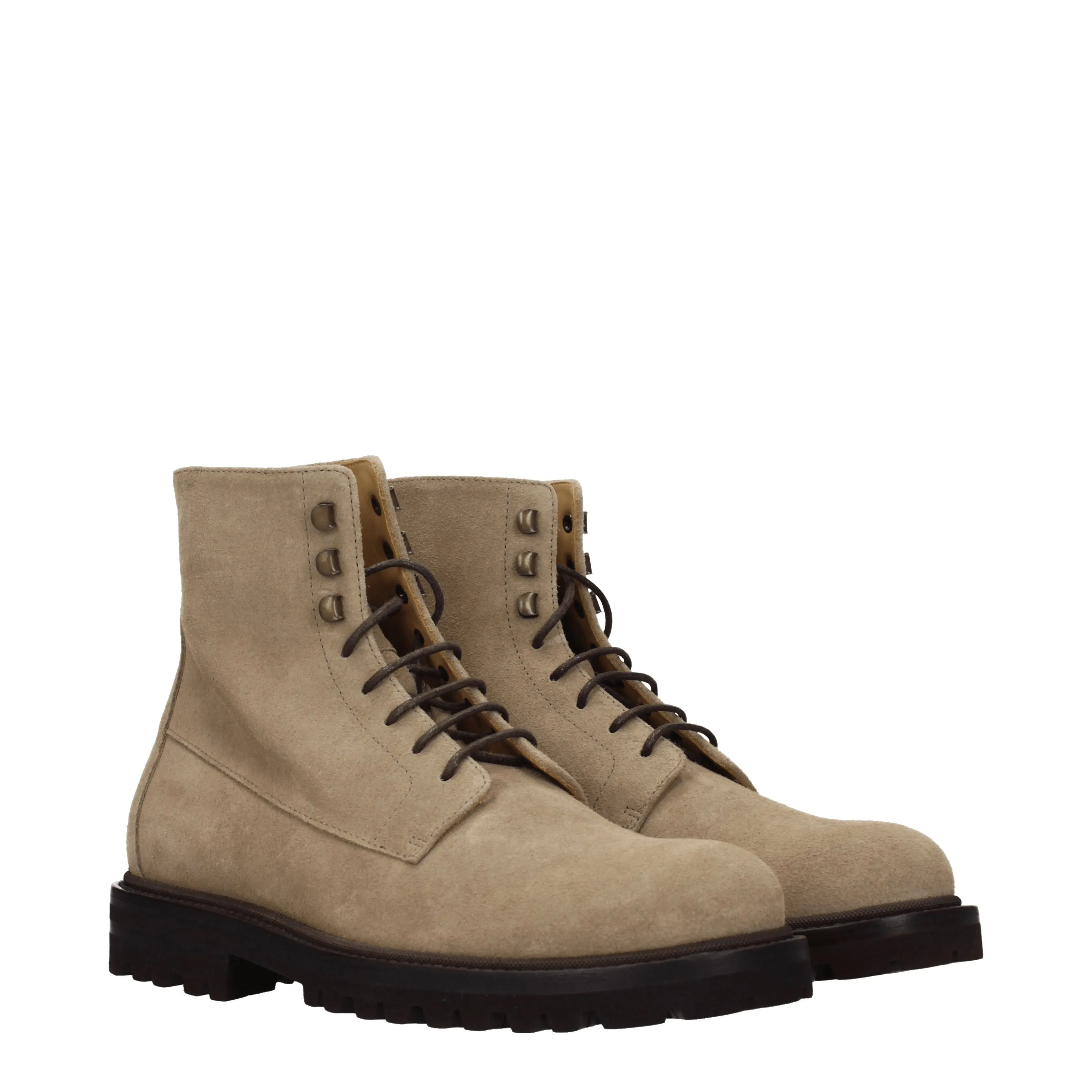 Brunello Cucinelli Stivaletti Uomo Camoscio Beige/Sabbia Chiaro