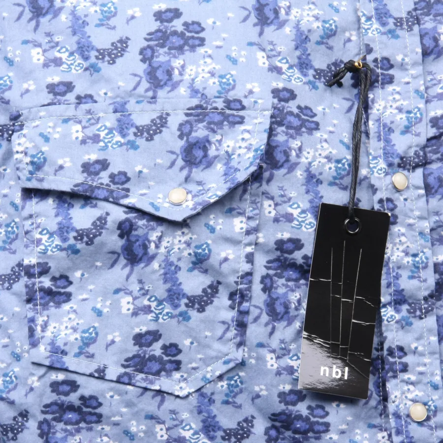 C2570 camicia manica lunga uomo NBL blu azzurro shirt long sleeve men