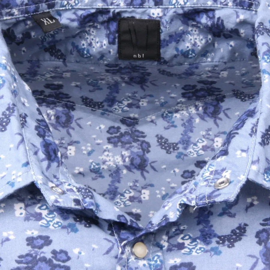 C2570 camicia manica lunga uomo NBL blu azzurro shirt long sleeve men