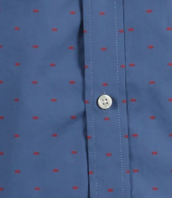 Camicia coreana in cotone con microfantasia