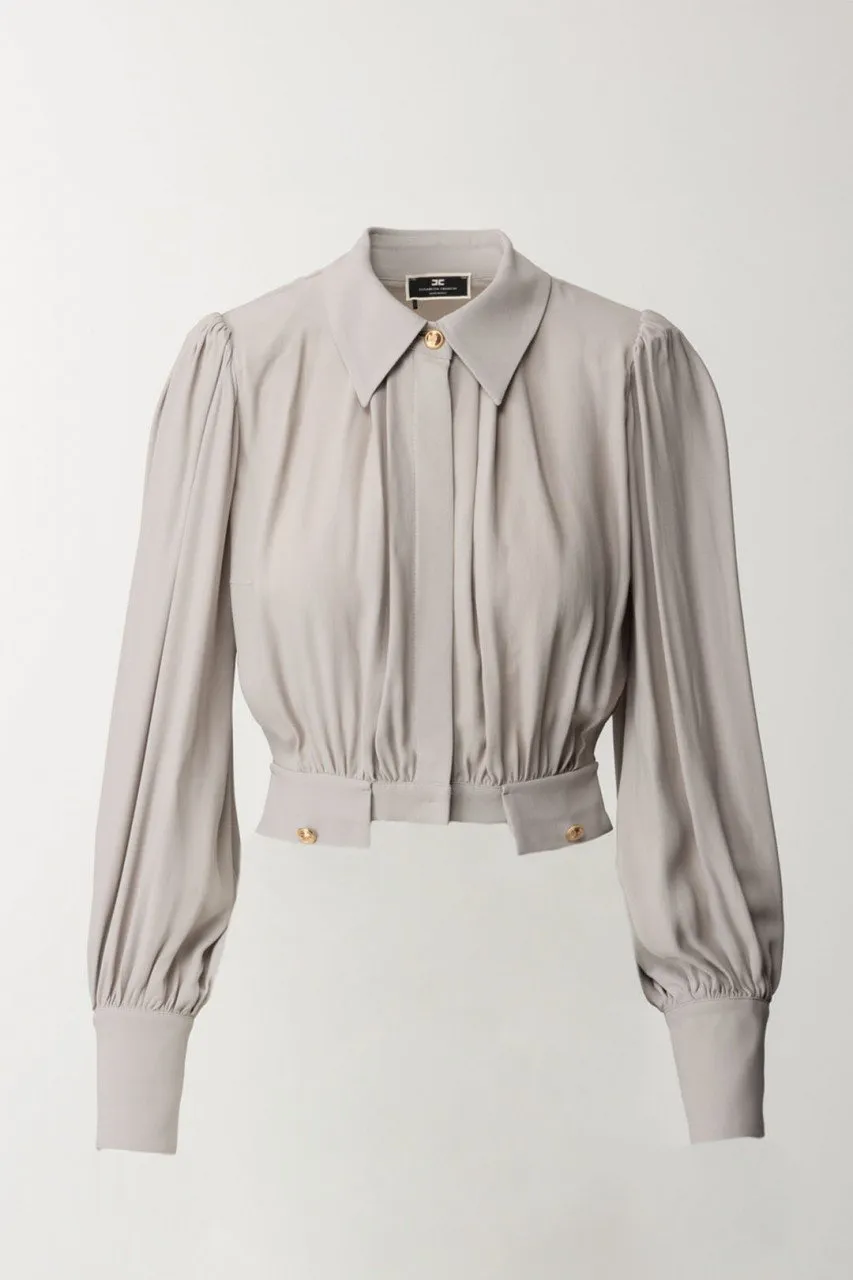 Camicia crop con patte in vita Perla