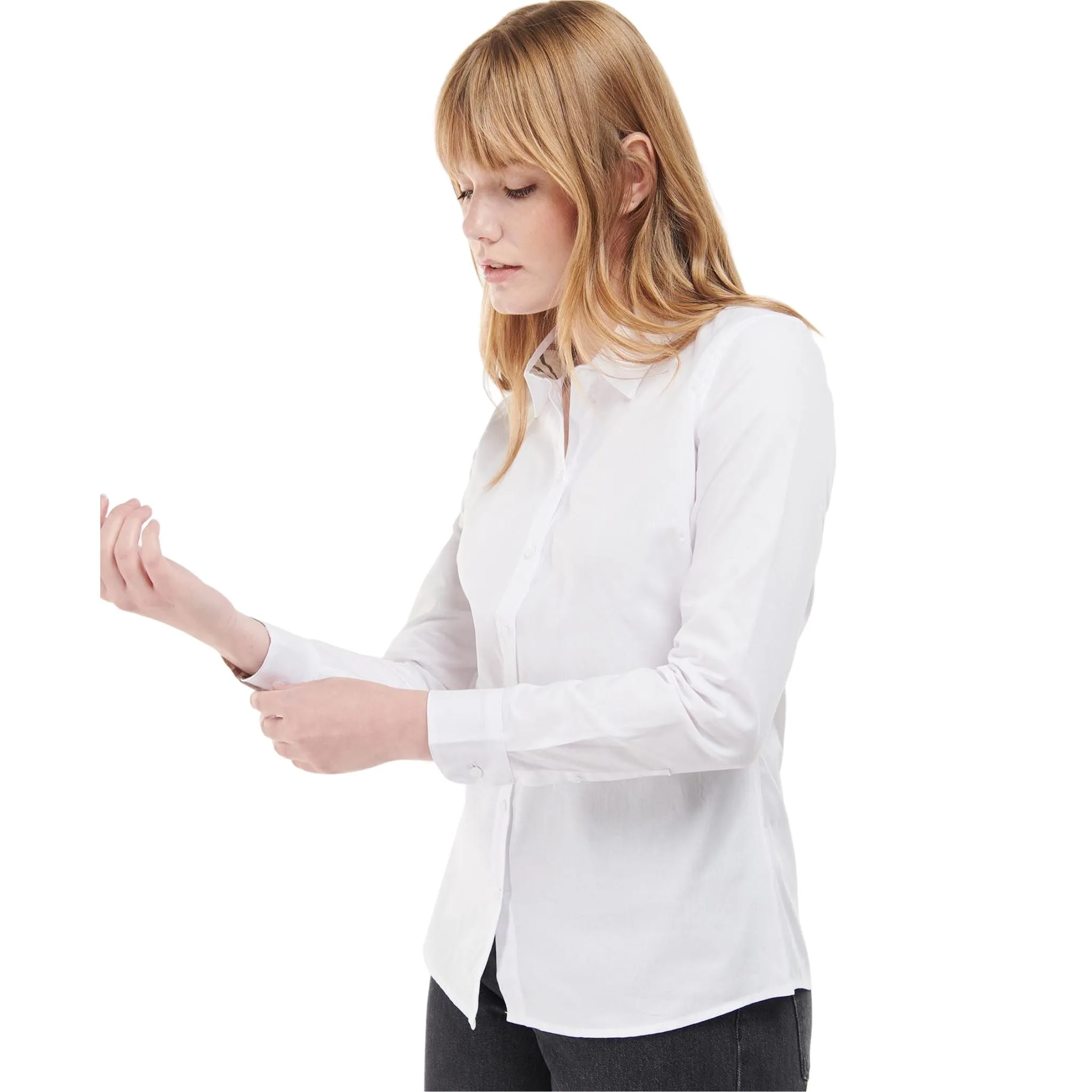 Camicia Donna in cotone con rifiniture tartan