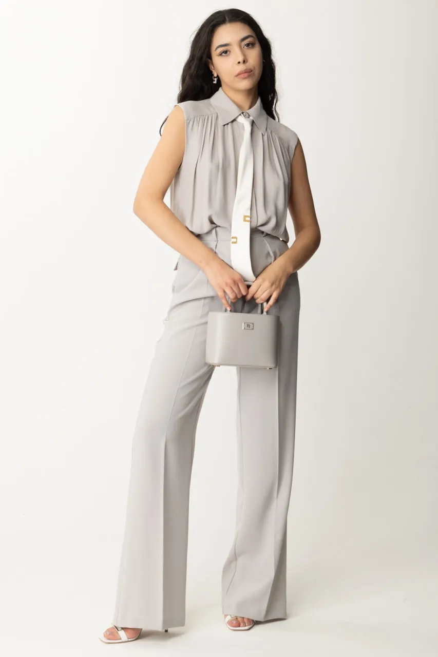 Camicia smanicata con cravatta Perla