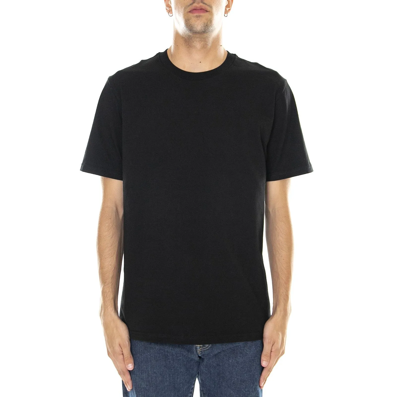 CARHARTT WIP S/S Base T-Shirt Black / White - Maglietta Girocollo Uomo Nera    