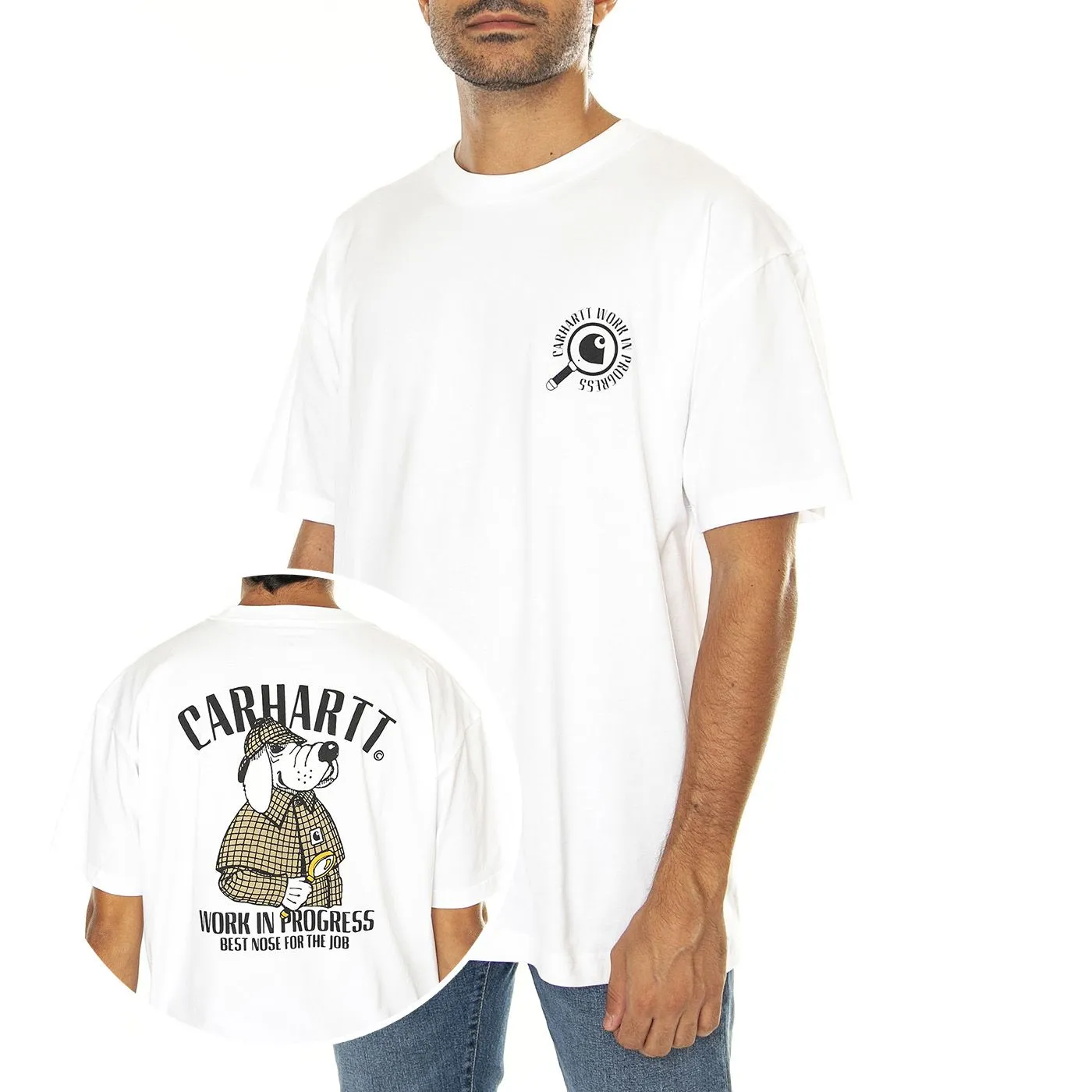 CARHARTT WIP S/S Inspector T-Shirt White - Maglietta Girocollo Uomo Bianca    