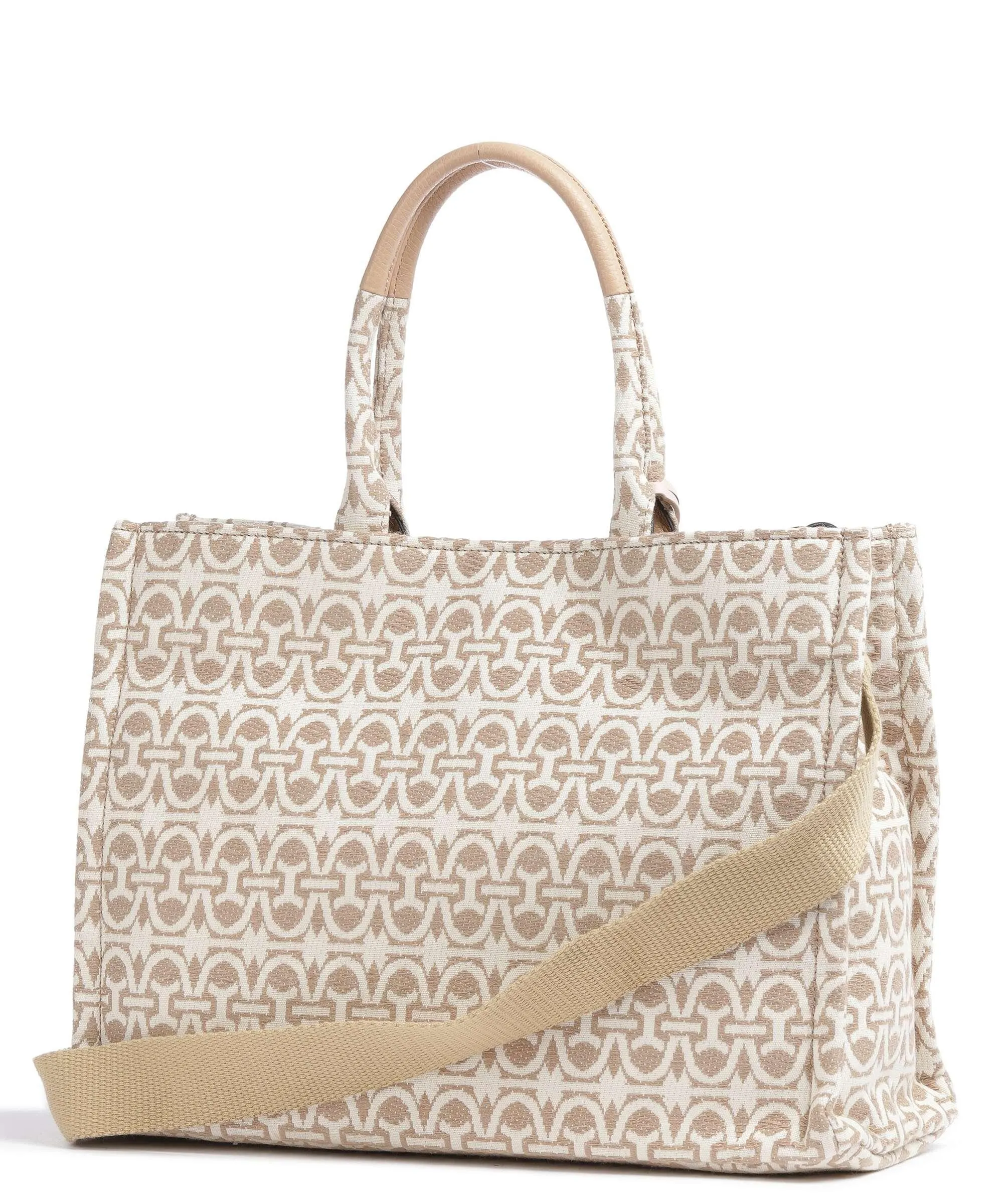  Coccinelle Never Without Bag Monogram Borsa a mano tissu beige  