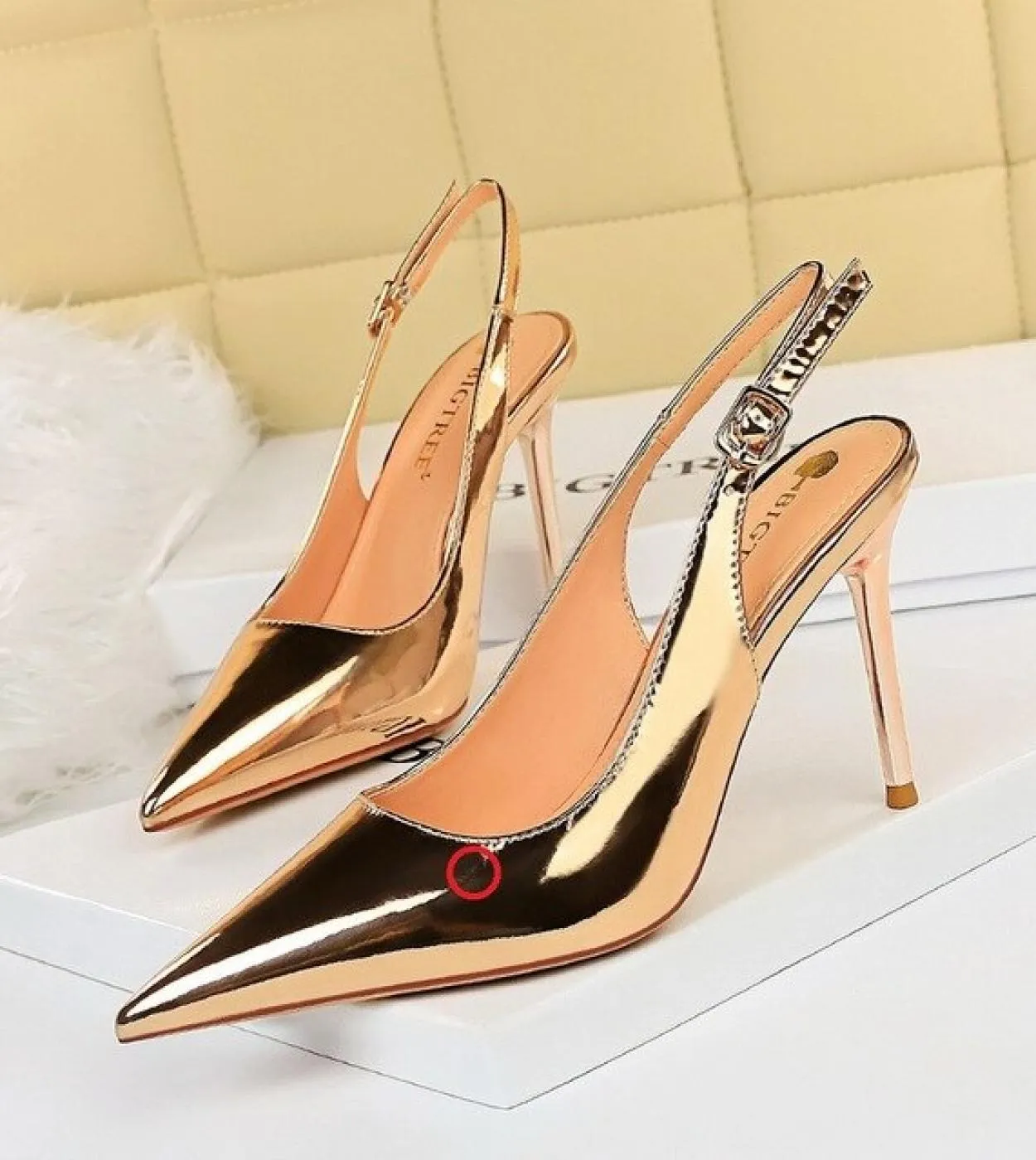 Donna Moda Estate Slingbacks Sandali Donna Punta a punta Décolleté Donna Fibbia femminile Tacchi a spillo Tacchi alti Abito da d