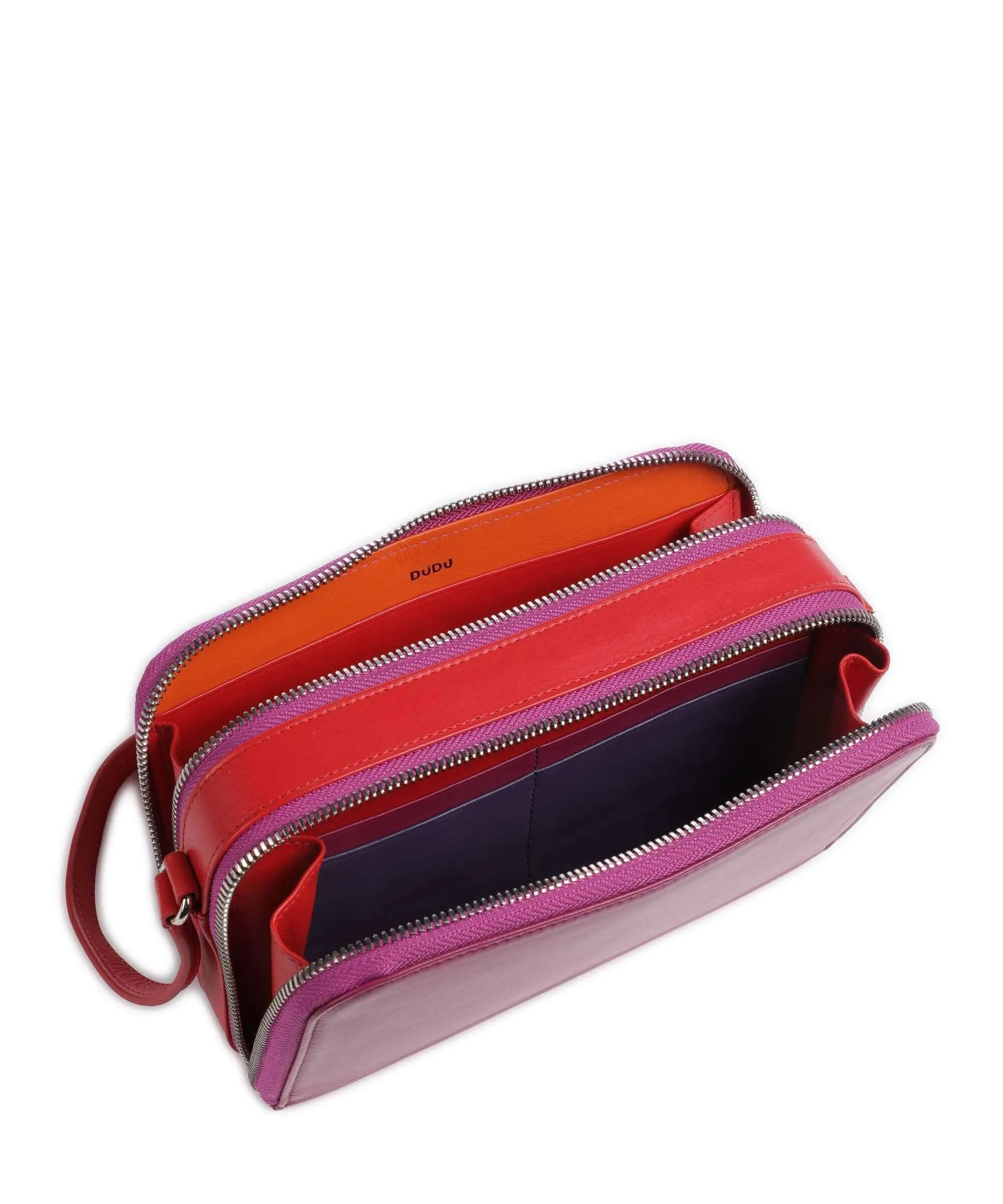  DuDu Bags Inés Borsa a tracolla pelle di vitello finemente grana fucsia  