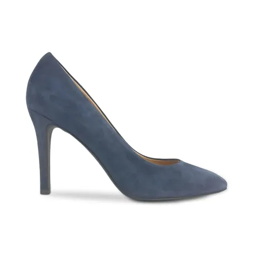 Décolleté blu in camoscio