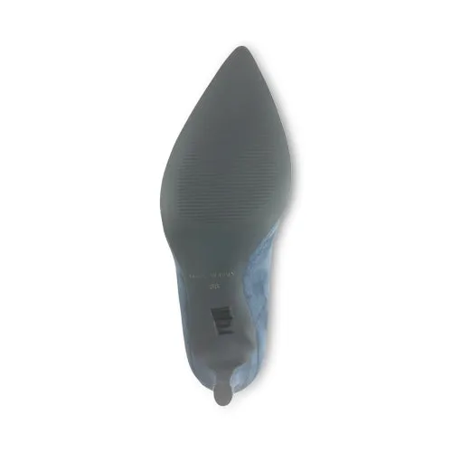 Décolleté blu in camoscio