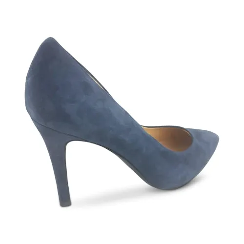Décolleté blu in camoscio