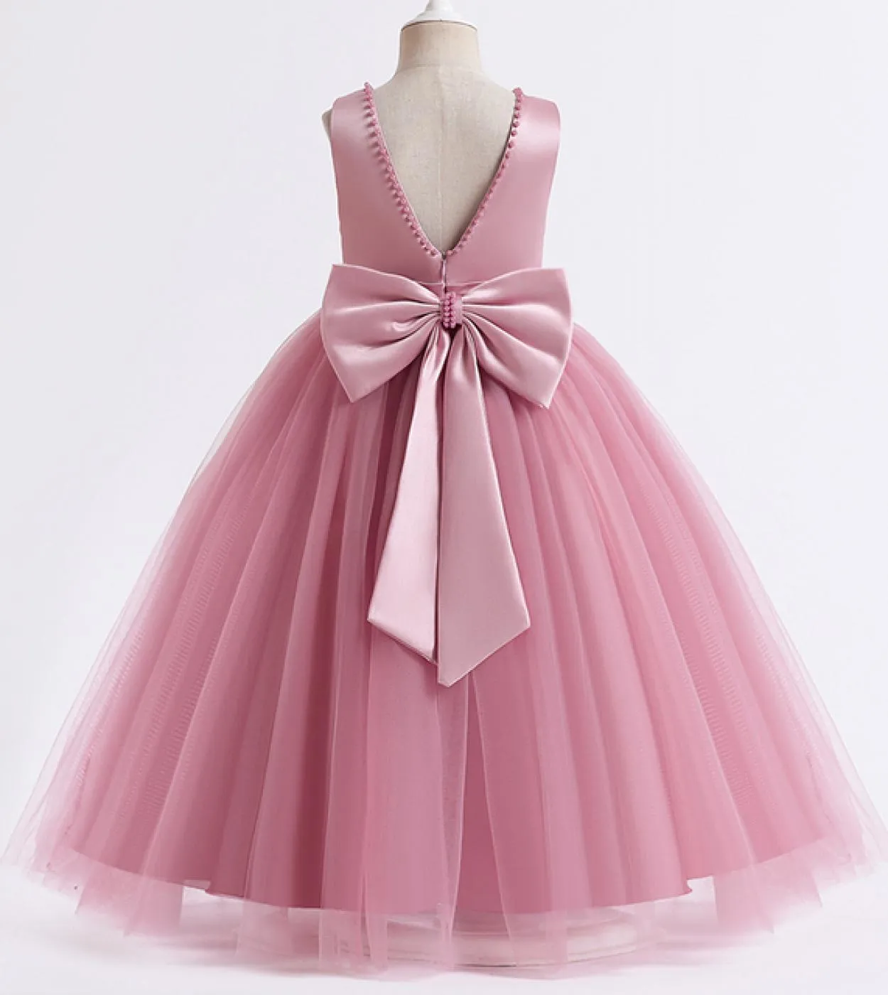 Elegante abito da principessa con fiocco per ragazze per matrimonio, estate per bambini, abito lungo, abito da sera per bambini,
