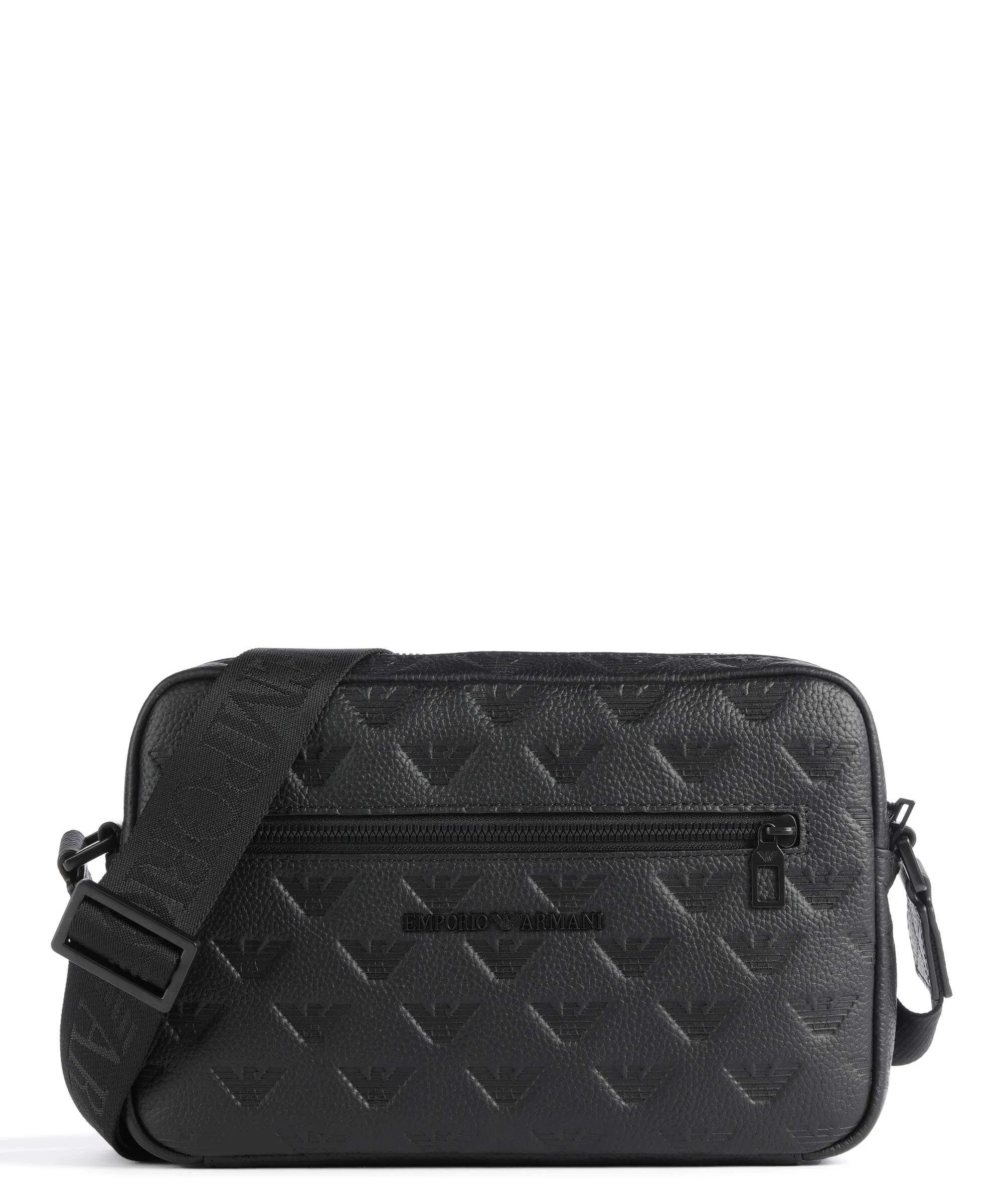  Emporio Armani New Minorca Borsa a tracolla pelle di vacchetta grana nero  