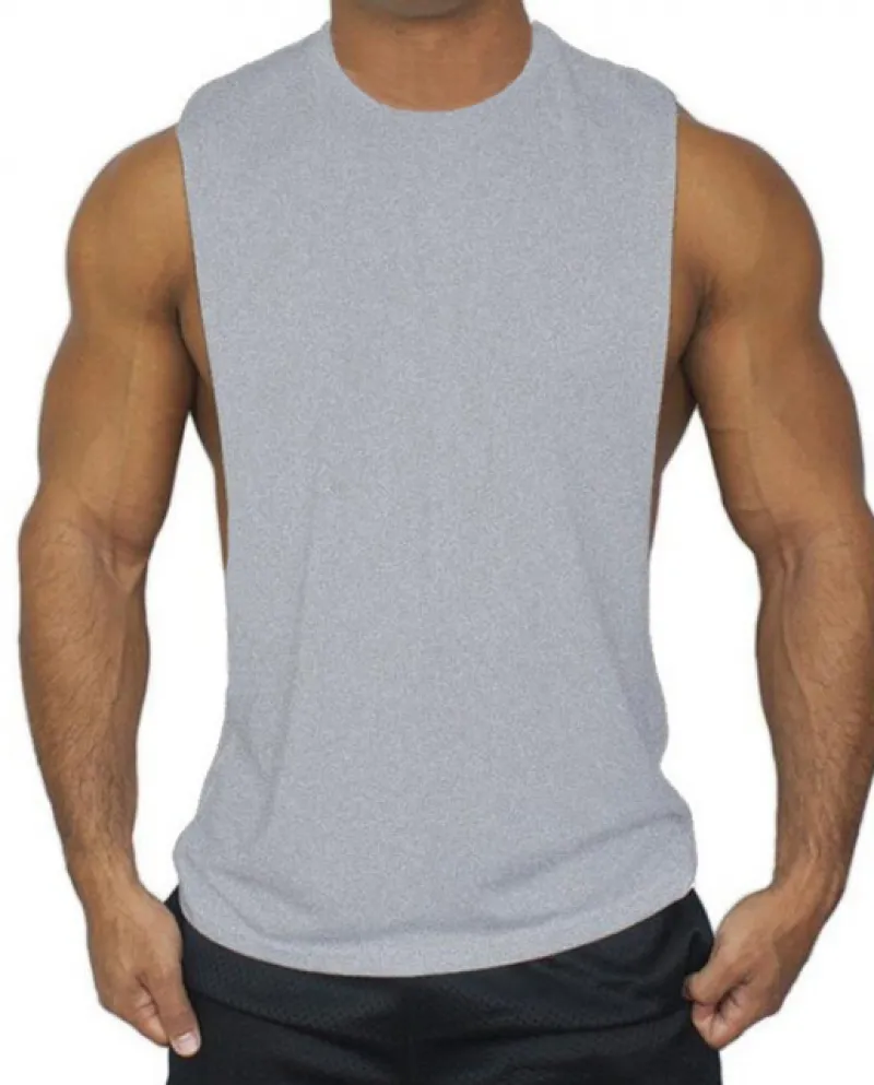 Estate New Plain Mens Palestra Canotte Gilet Taglio Basso Mens Magliette E Camicette Fitness E Bodybuilding Canotta Canotta Spor