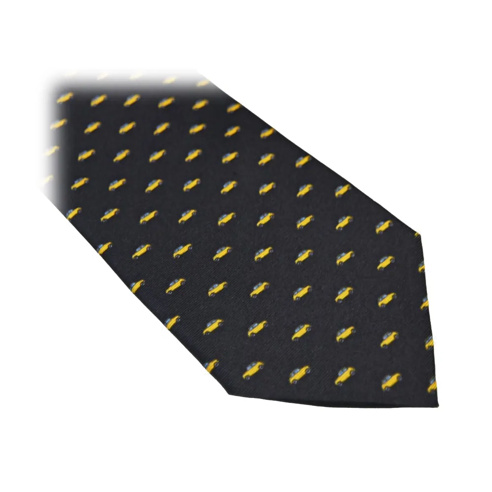 Fefè Napoli - Cravatta Seta Dandy 500 Blu - Cravatte - Handmade in Italy - Luxury Exclusive Collection