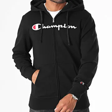Felpa con cappuccio e zip 220255 Nero