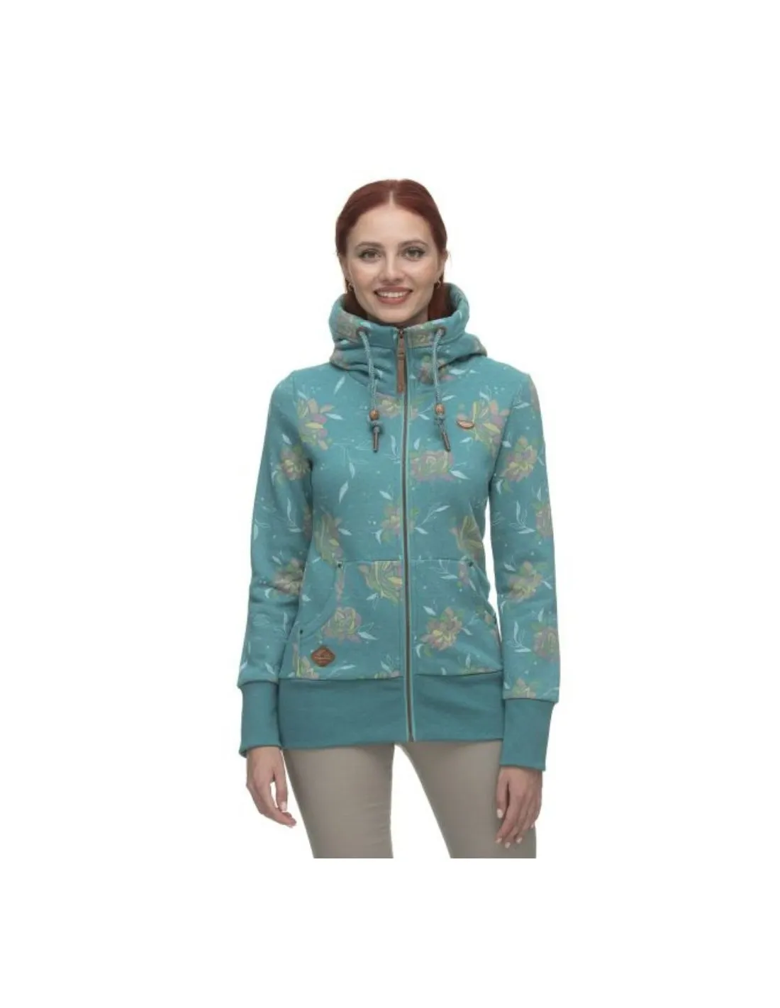 Felpa con cappuccio Ragwear Neska Flowers Zip Deep Ocean
