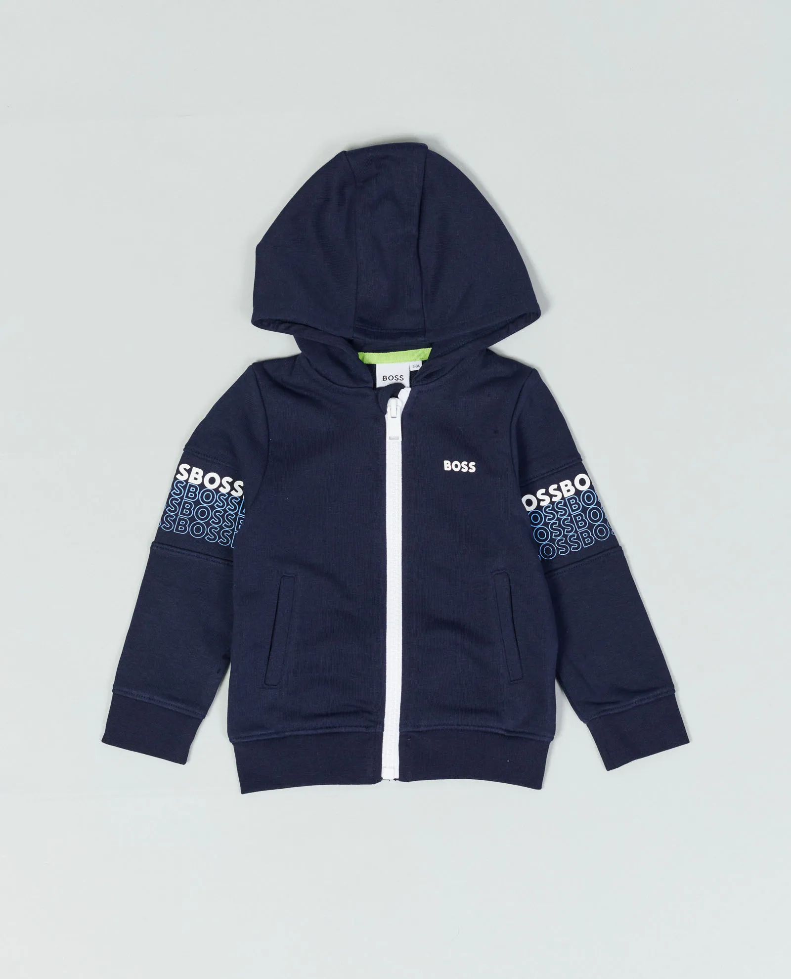 Felpa regular fit con zip e maniche logate