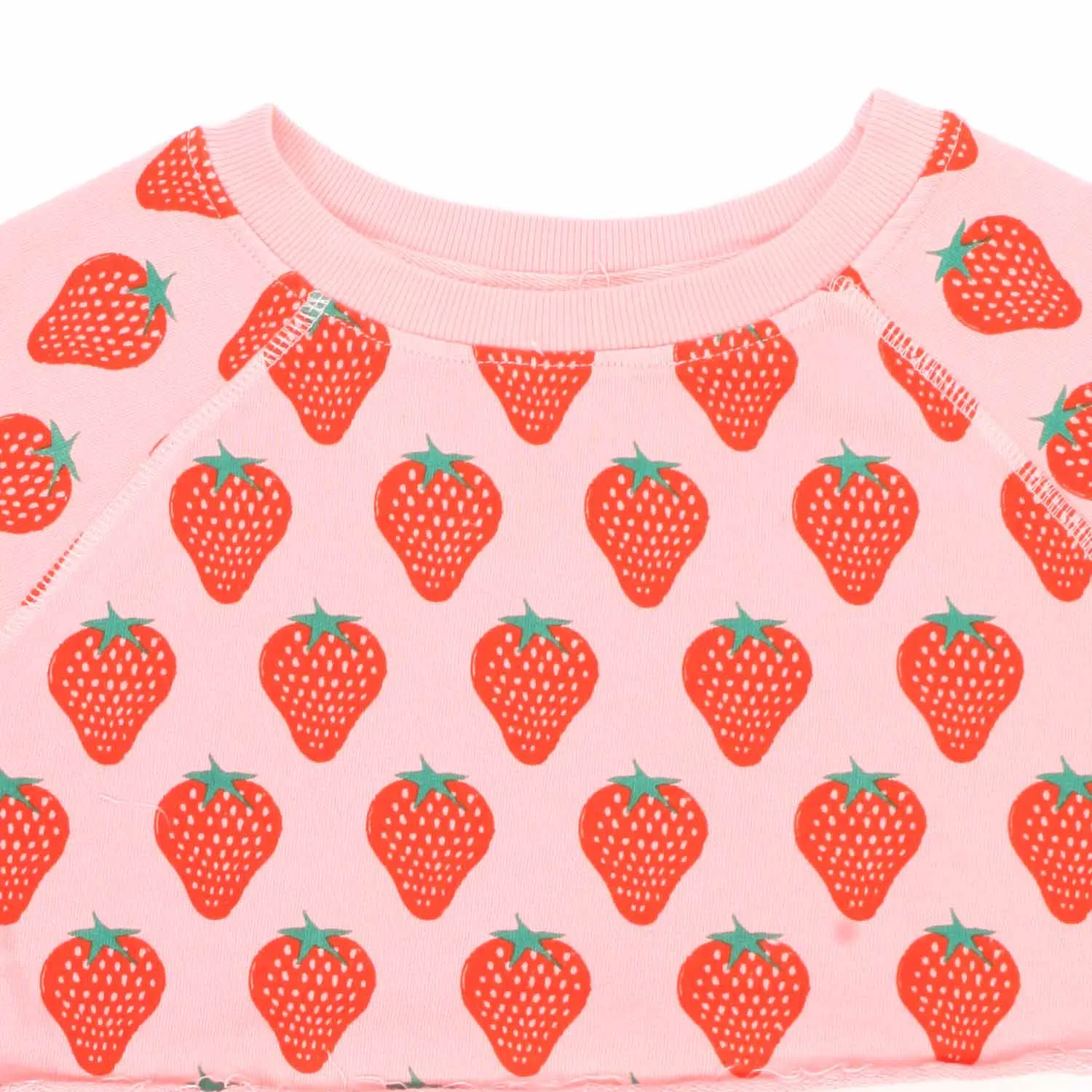 Felpa Strawberry Rosa A Manica Corta Bambina