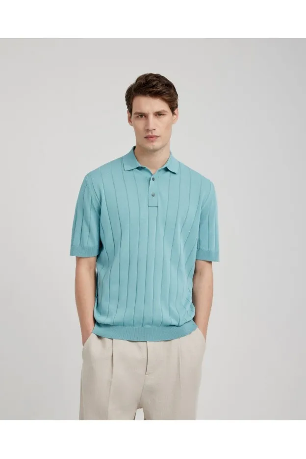   Filippo De Laurentiis     Filippo De Laurentiis Polo a coste crepe cotton    