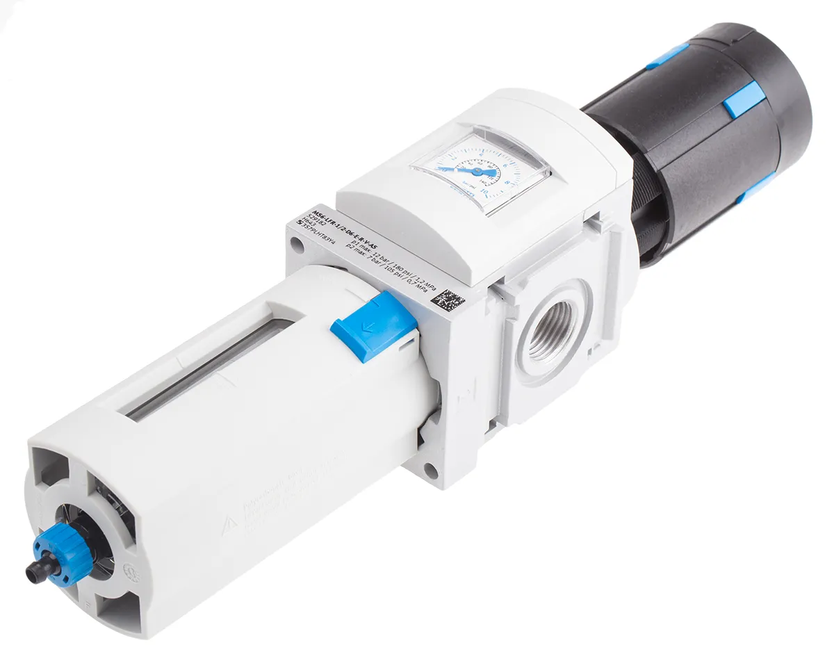 Filtro regolatore Festo MS6-LFR, attacco G 1/2, filtrazione 40μm, filettatura G, 12 bar max