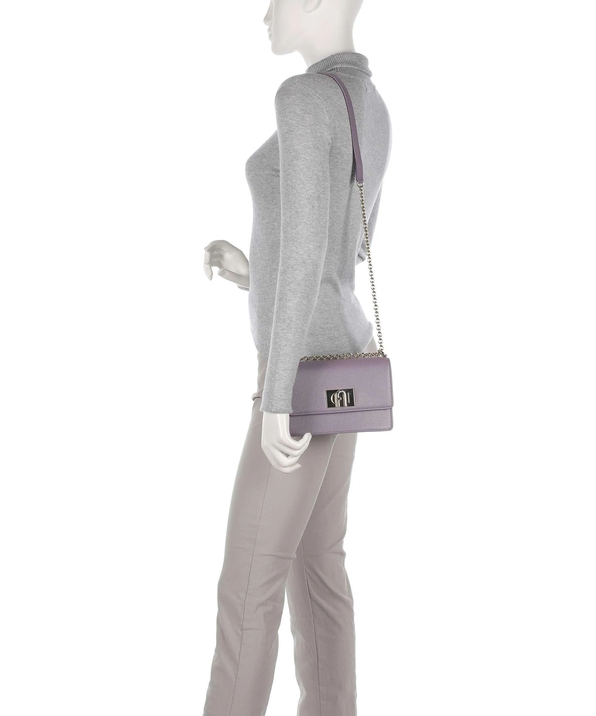  Furla 1927 Mini Borsa a spalla pelle di vacchetta grana viola  