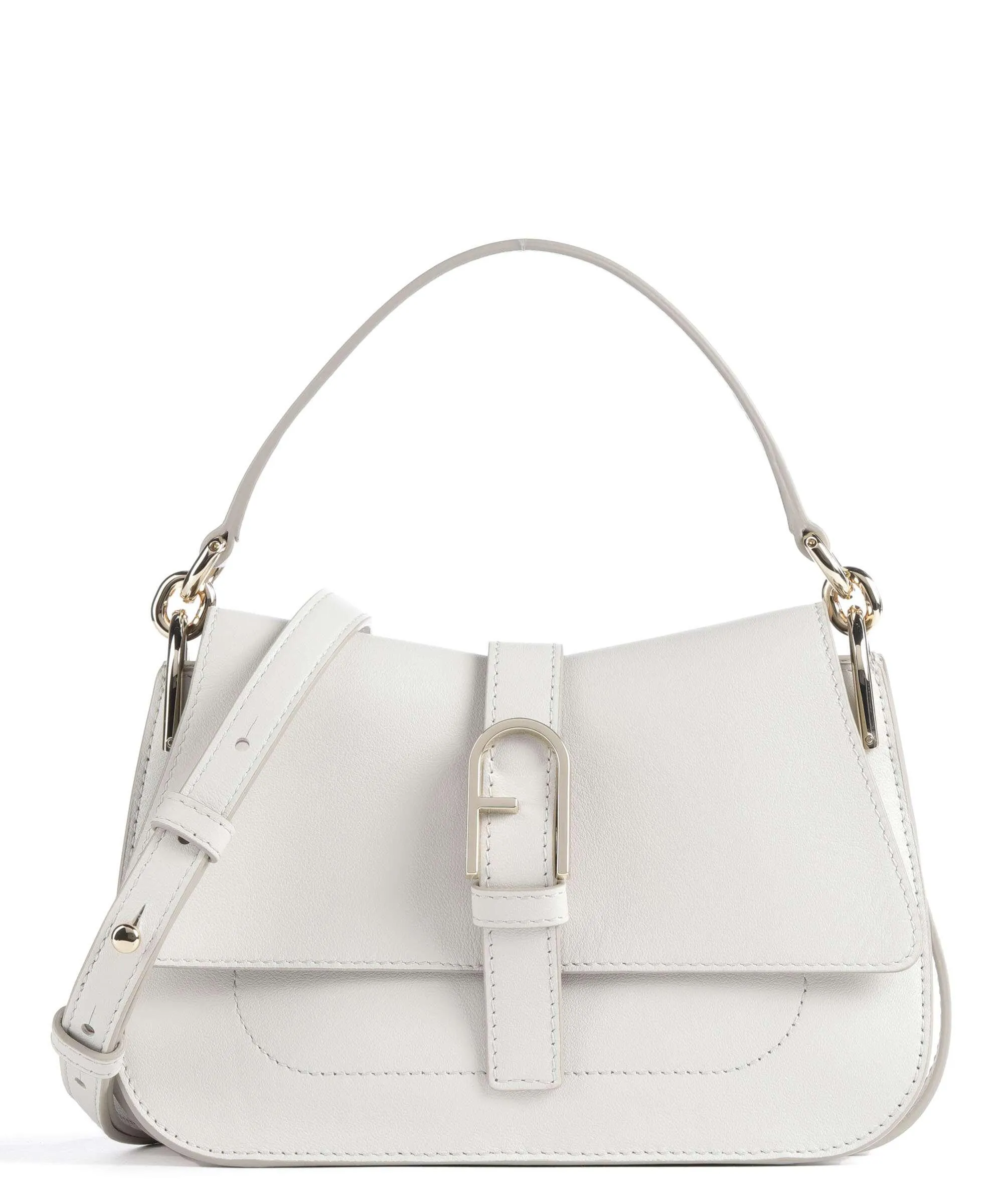  Furla Flow Mini Borsa a mano pelle a grana fine avorio  