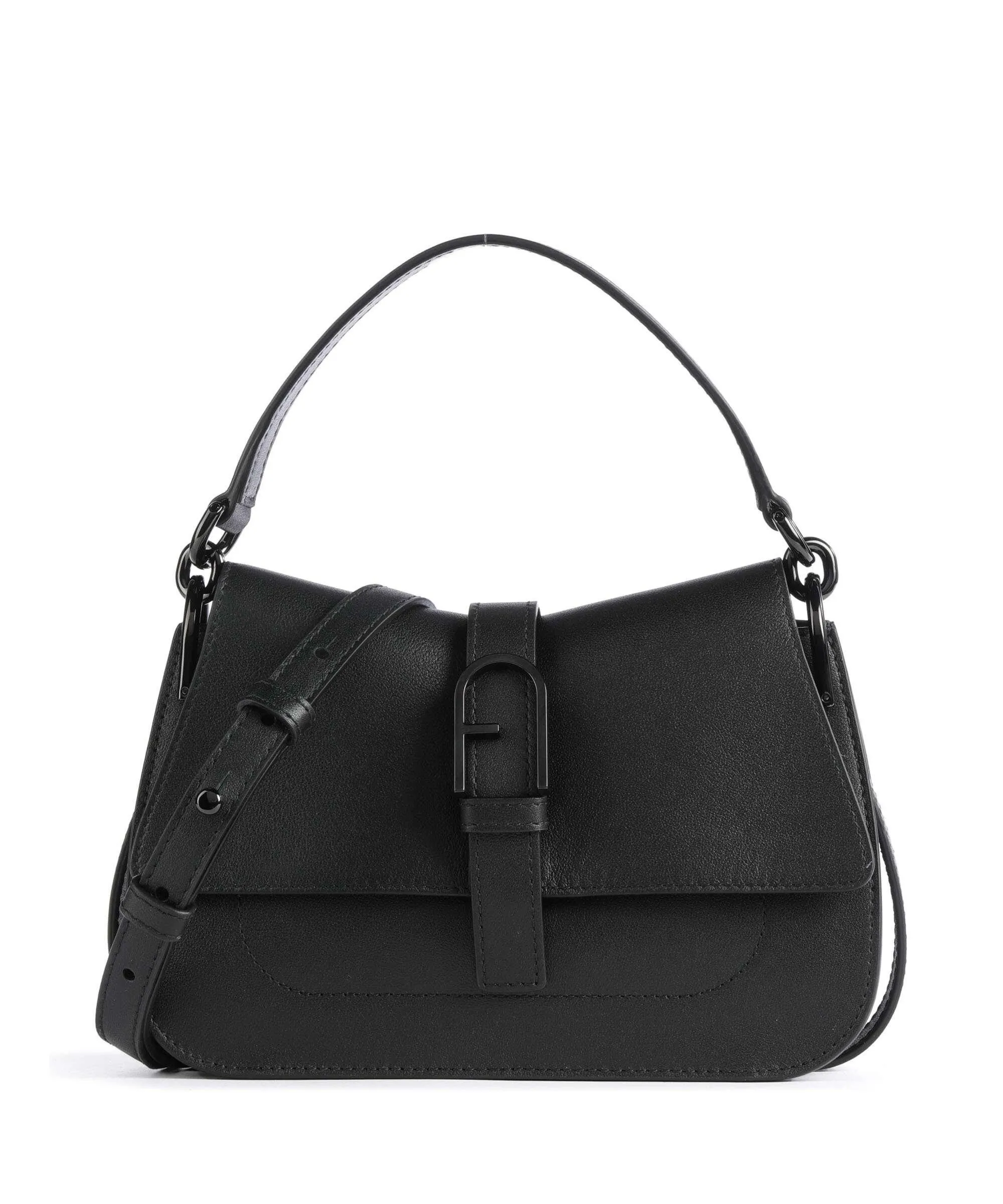  Furla Flow Mini Borsa a mano pelle a grana fine nero  