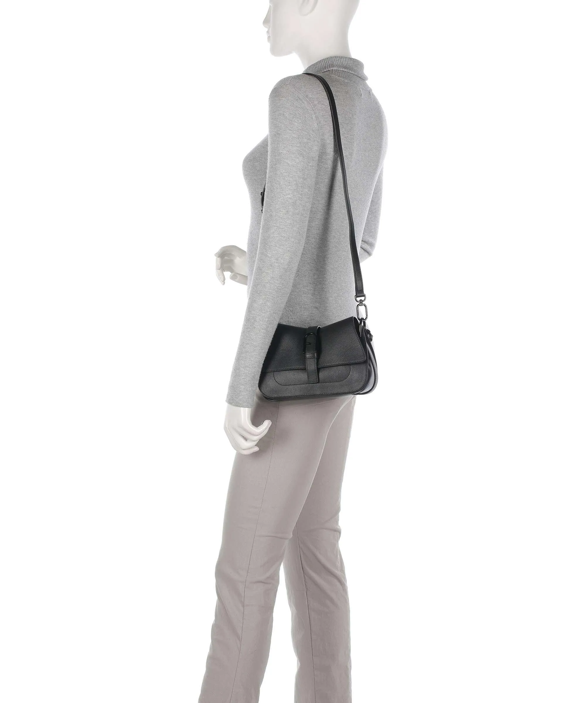  Furla Flow Mini Borsa a mano pelle a grana fine nero  