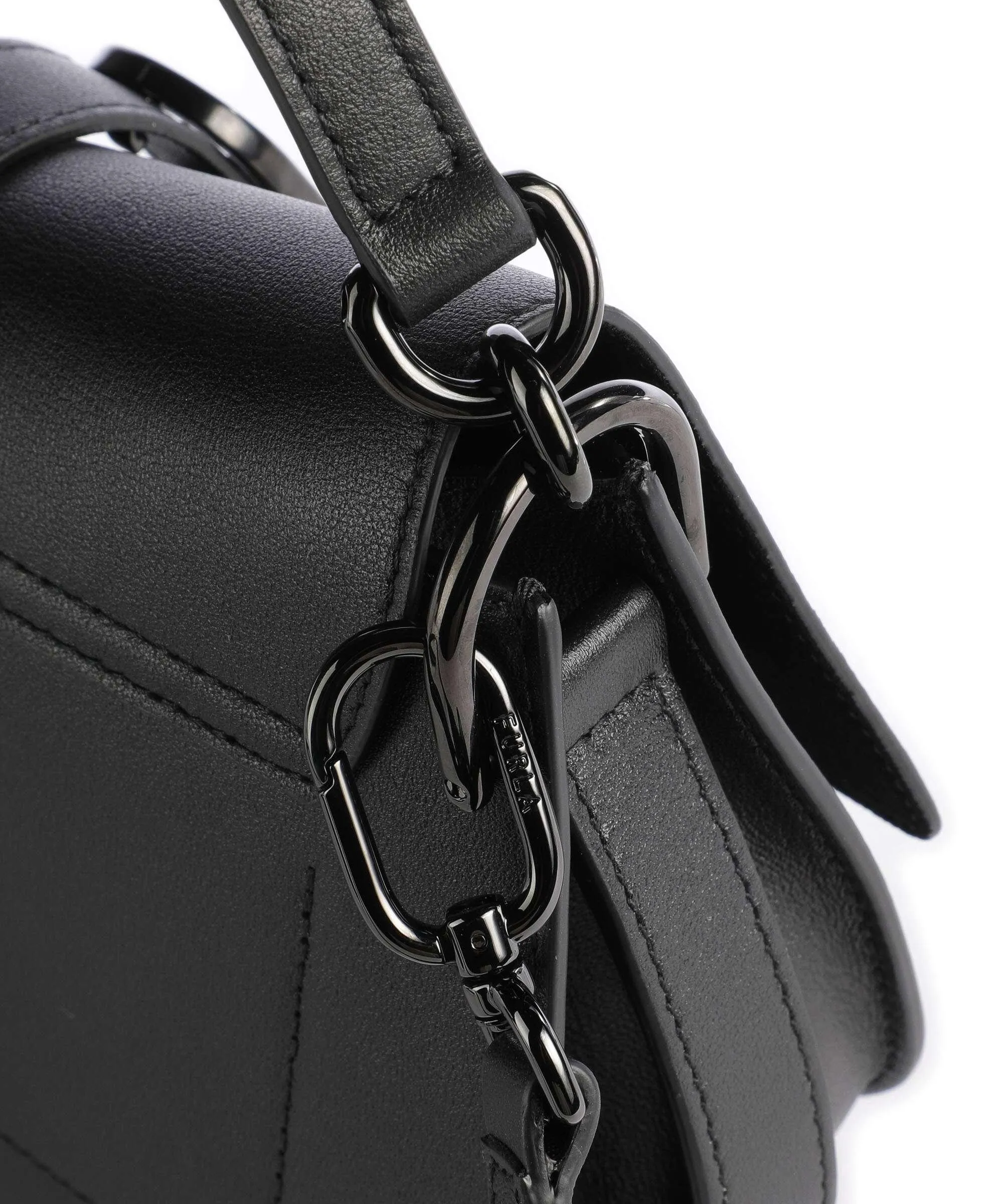  Furla Flow Mini Borsa a mano pelle a grana fine nero  