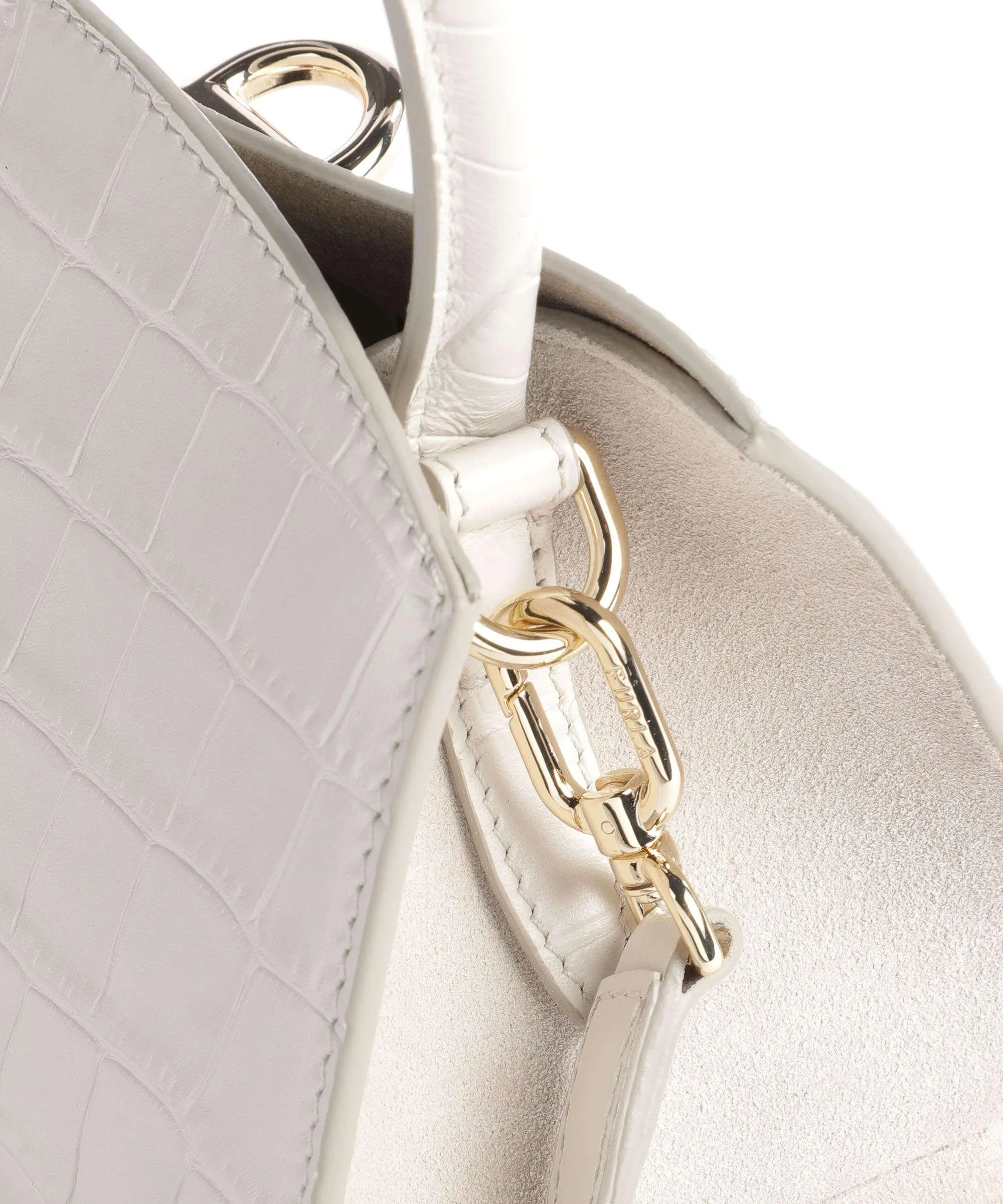  Furla Genesi Borsa a mano pelle in rilievo, pelle ruvida avorio  