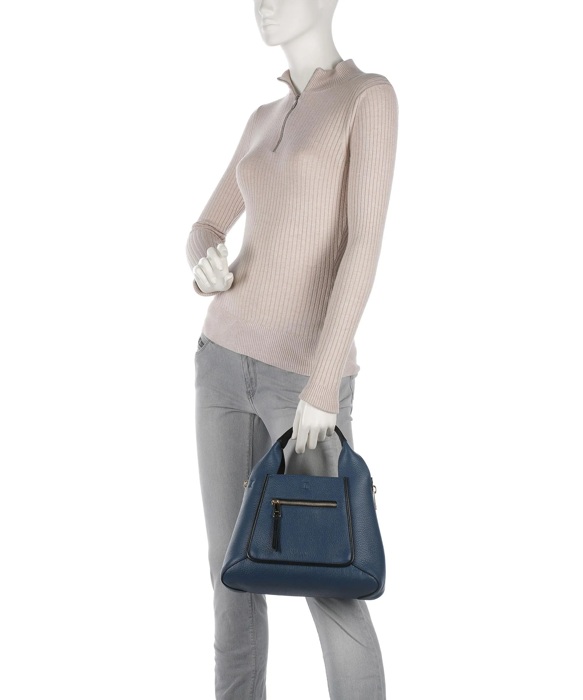  Furla Gilda M Borsa a mano pelle granulata petrol  