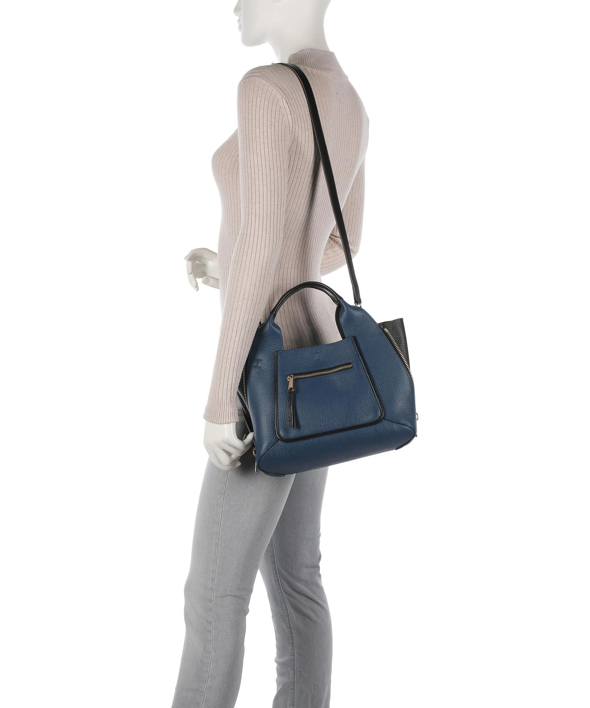  Furla Gilda M Borsa a mano pelle granulata petrol  