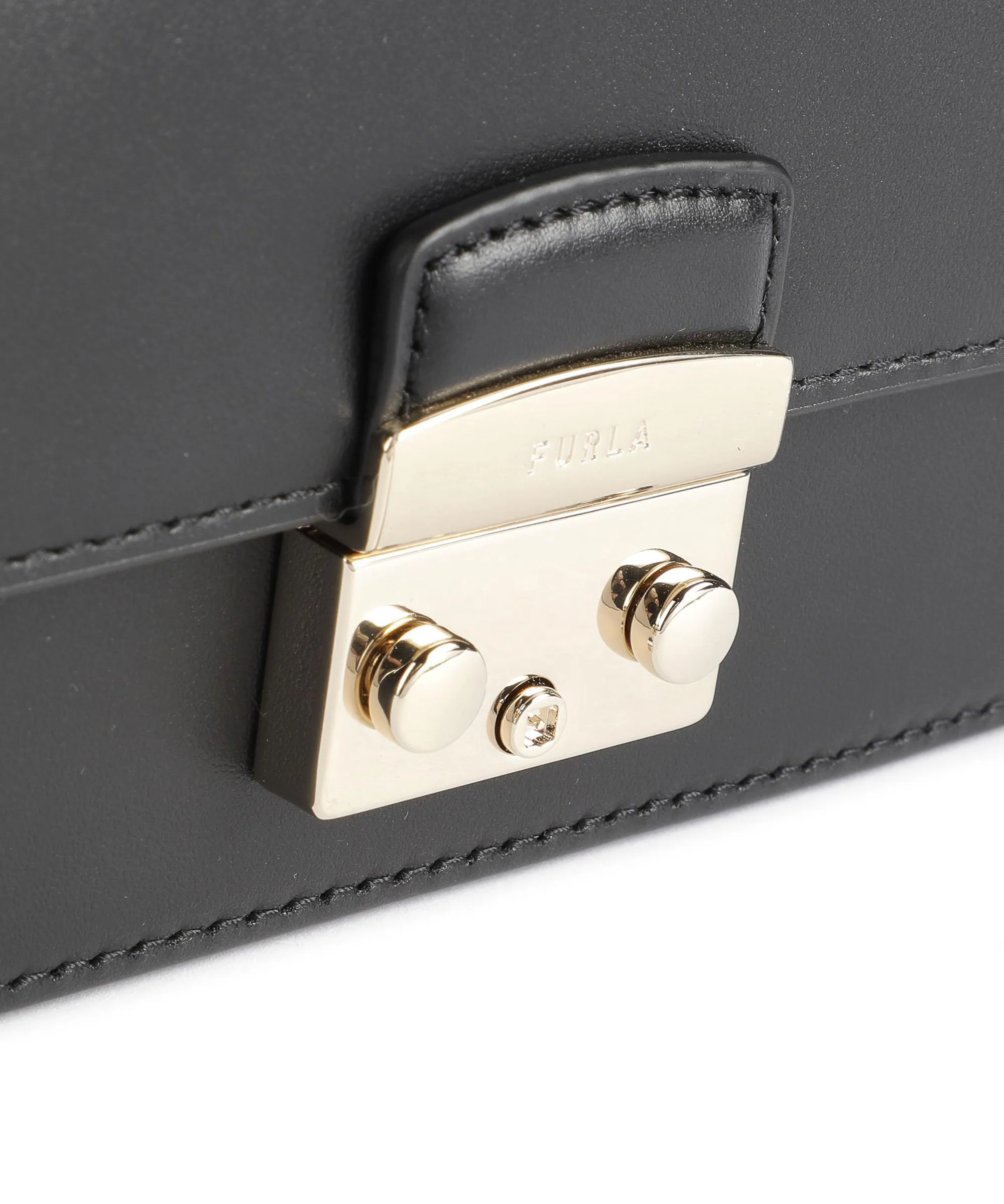  Furla Metropolis Mini Borsa a tracolla pelle granulata nero  