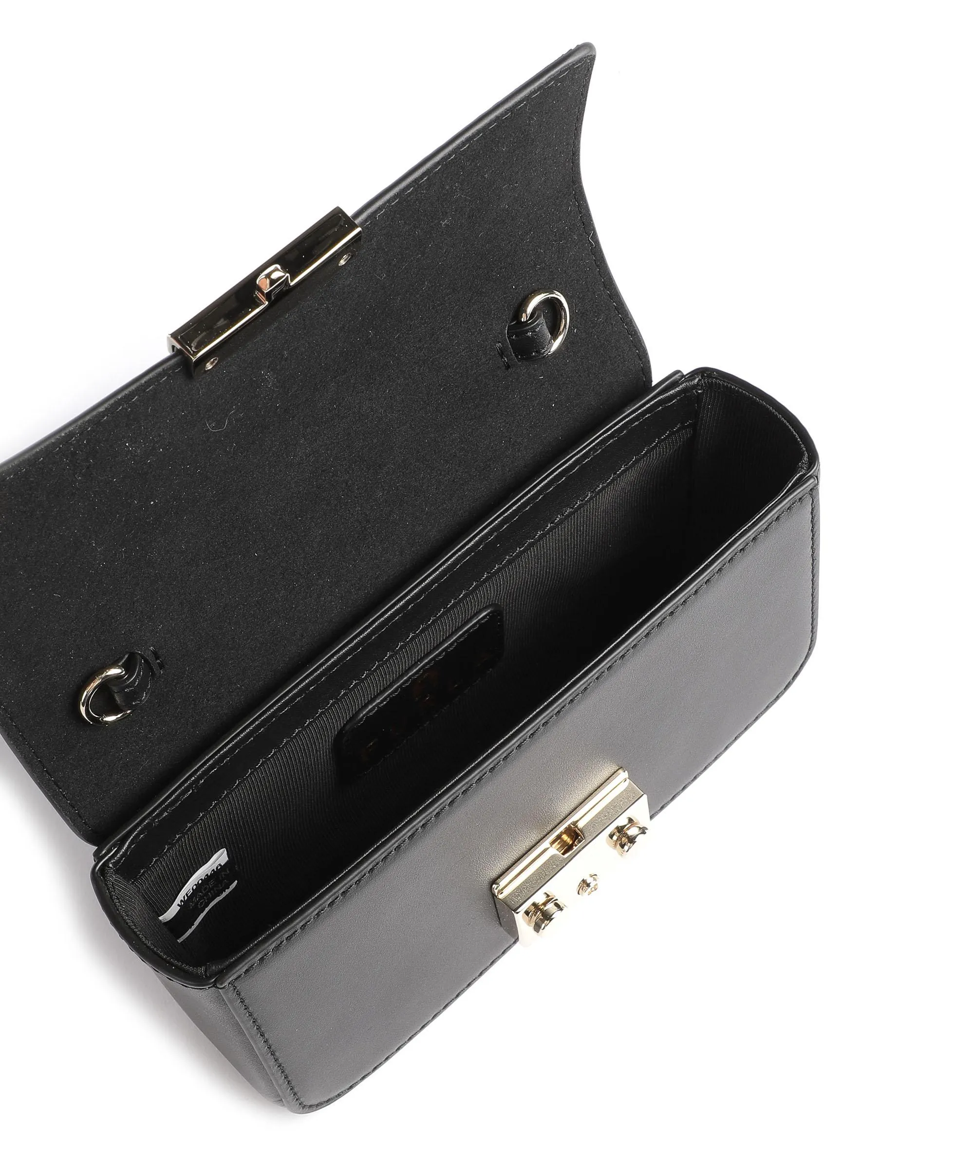  Furla Metropolis Mini Borsa a tracolla pelle granulata nero  