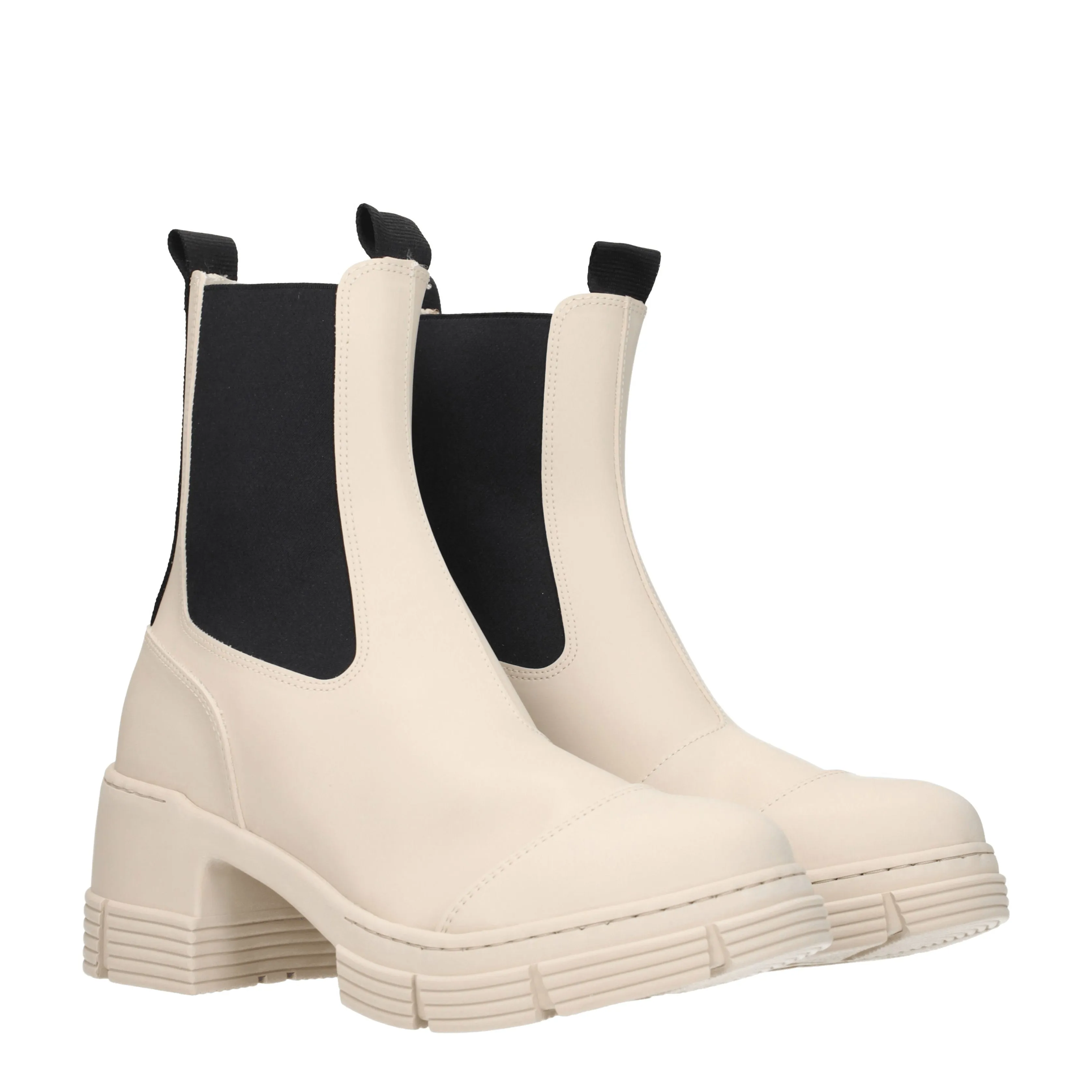 Ganni Stivaletti Donna Gomma Grigio/Ostrica