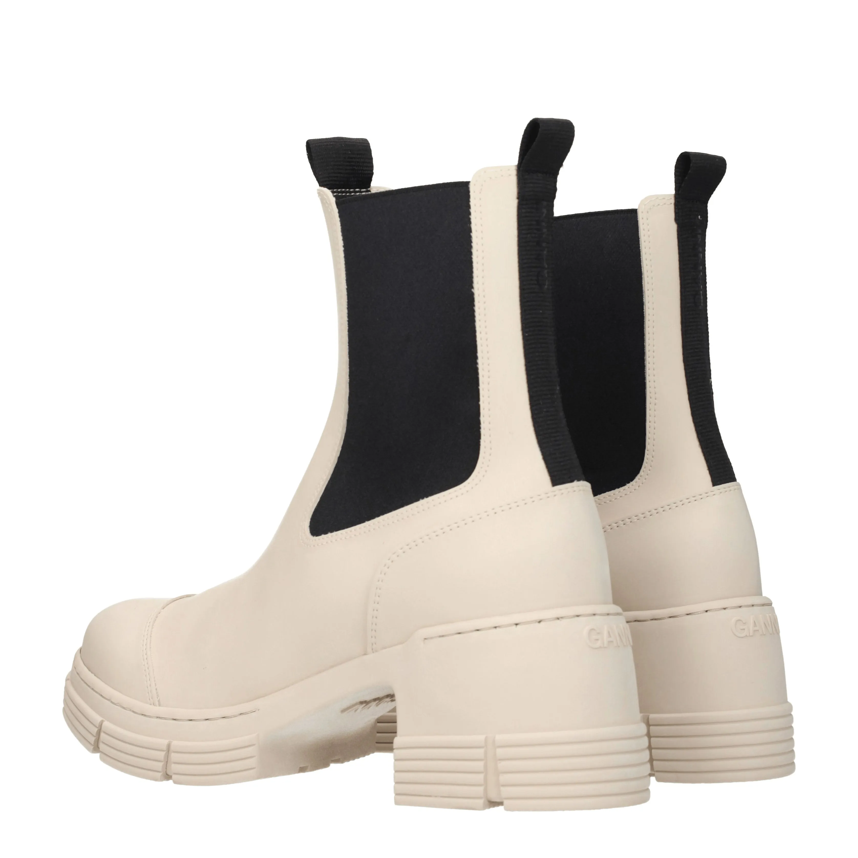 Ganni Stivaletti Donna Gomma Grigio/Ostrica