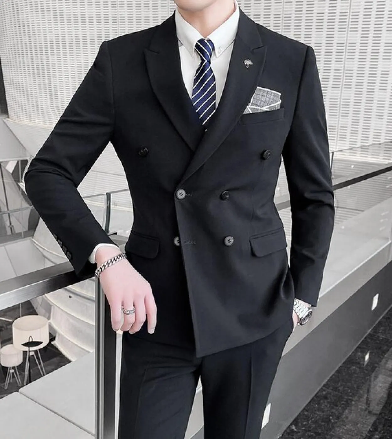 Giacca  Gilet  Pantaloni Abito da sposo da sposo di marca di fascia alta Performance Abito da uomo 3 pezzi Set da lavoro for