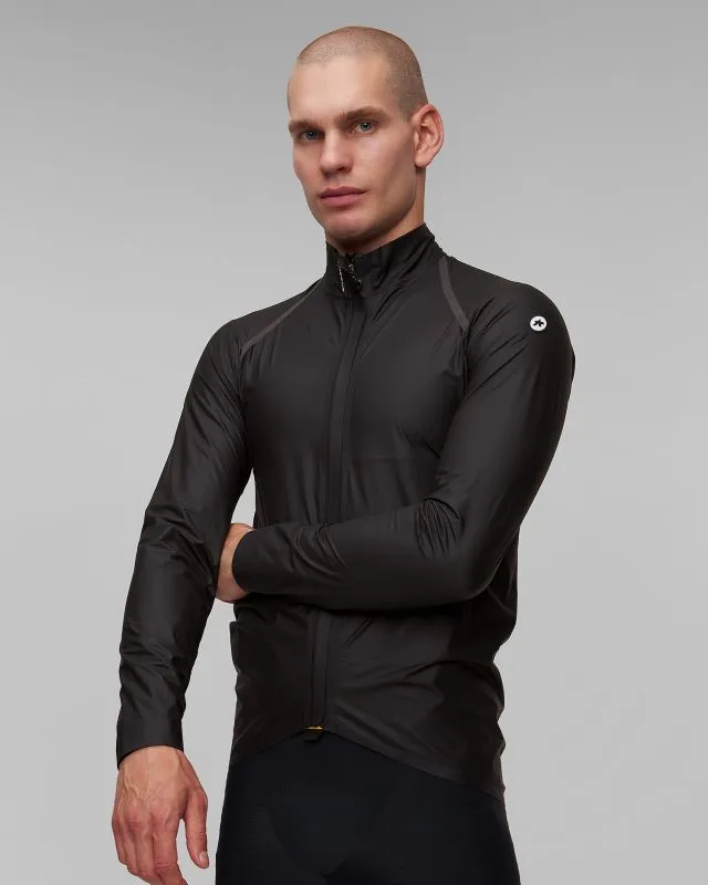 Giacca nera impermeabile da ciclismo da uomo Assos Mille Gts Rain Jacket S11