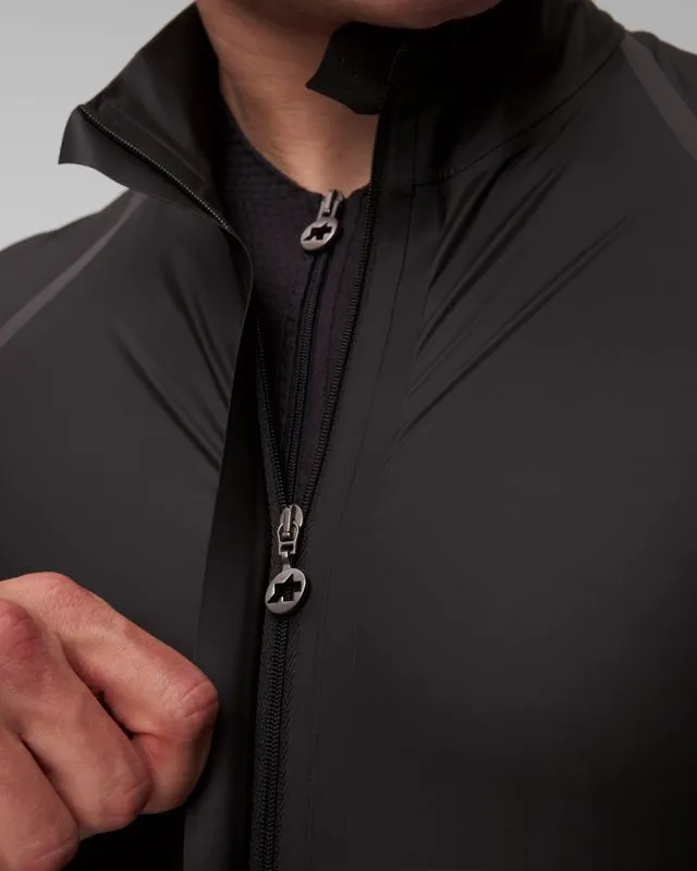 Giacca nera impermeabile da ciclismo da uomo Assos Mille Gts Rain Jacket S11