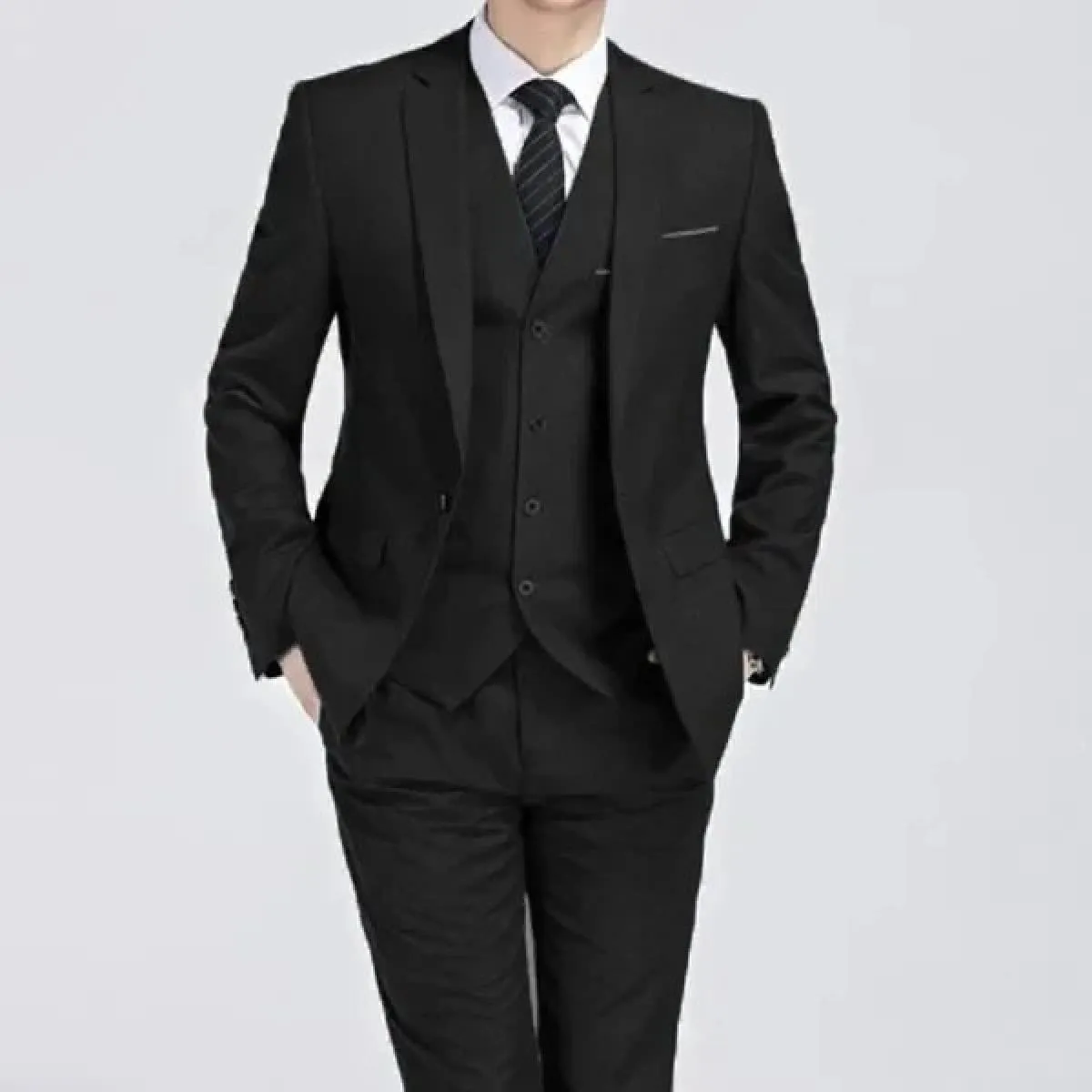 Giacca Pantaloni Gilet Uomo 3 Pezzi Slim Pantaloni da Abito Casual Set Maschile Abito da Sposo da Sposa Blazer da Lavoro Pantalo