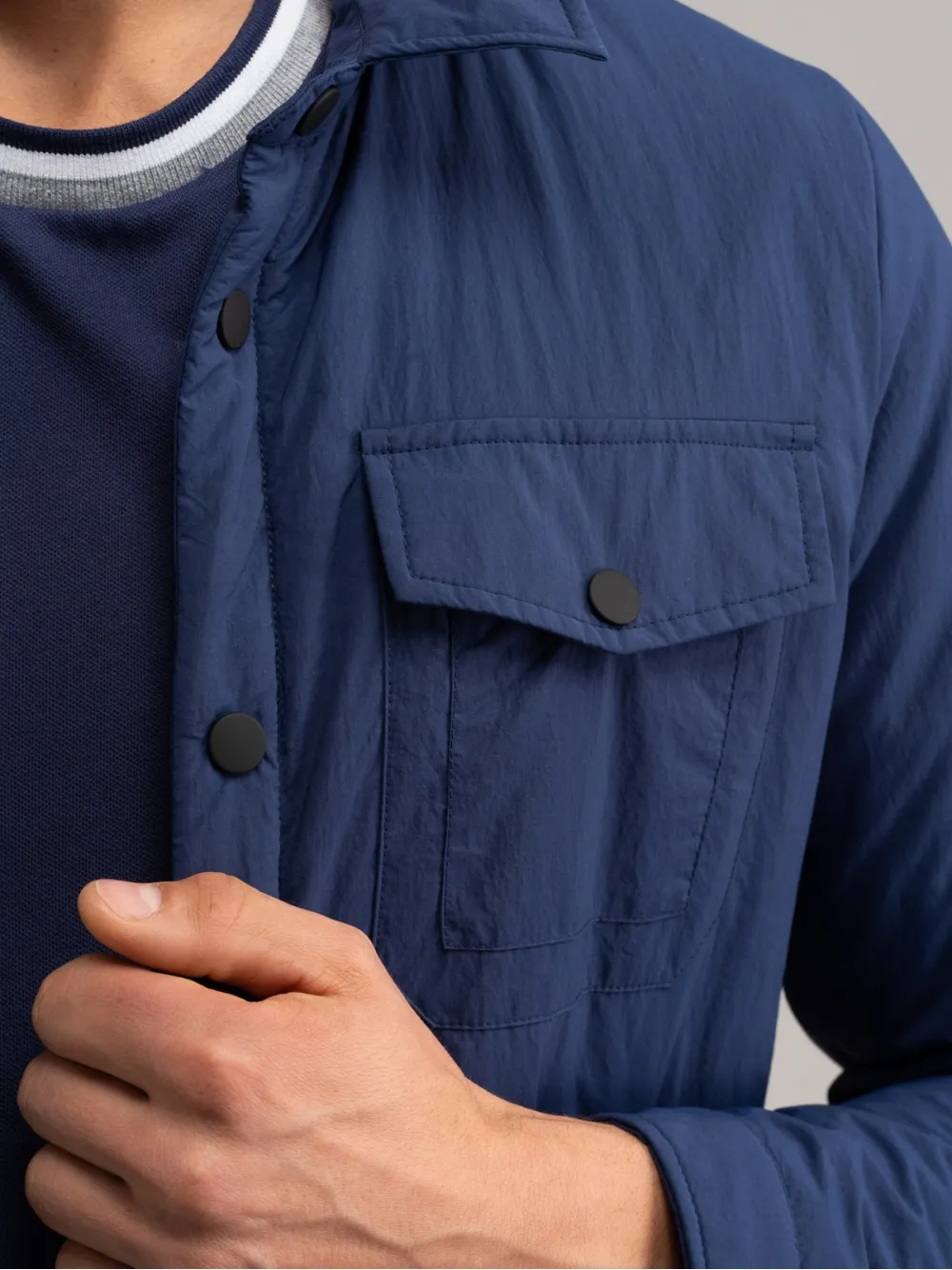 Giubbino uomo taglio camicia termica piumino leggero