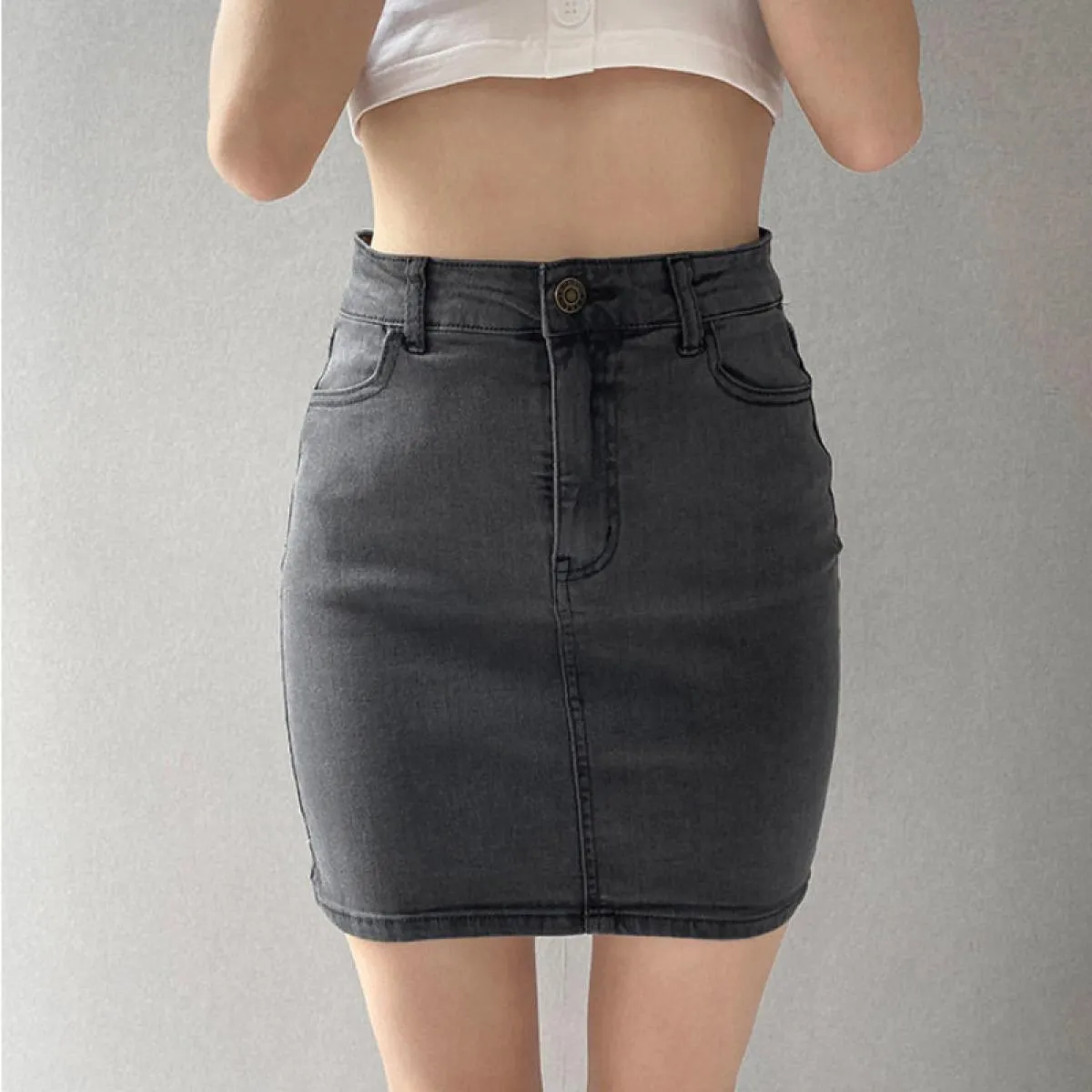Gonna di jeans casual alla moda Gonna di jeans Minigonne da donna Mini gonna di jeans da donna Gonne