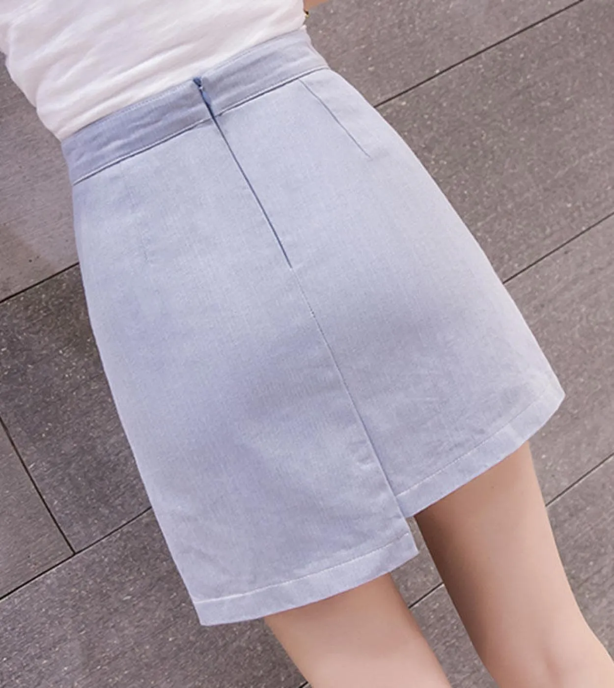 Gonna di jeans Donna Primavera ed estate Nuova moda Gonna a trapezio Vita alta Slim Gonna corta irregolare avvolgente