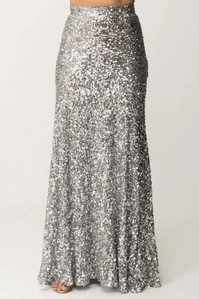 Gonna lunga in tulle full paillettes Perla